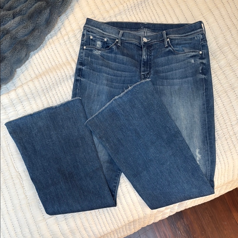 MOTHER Blue Straight Leg Jeans Timeless Style